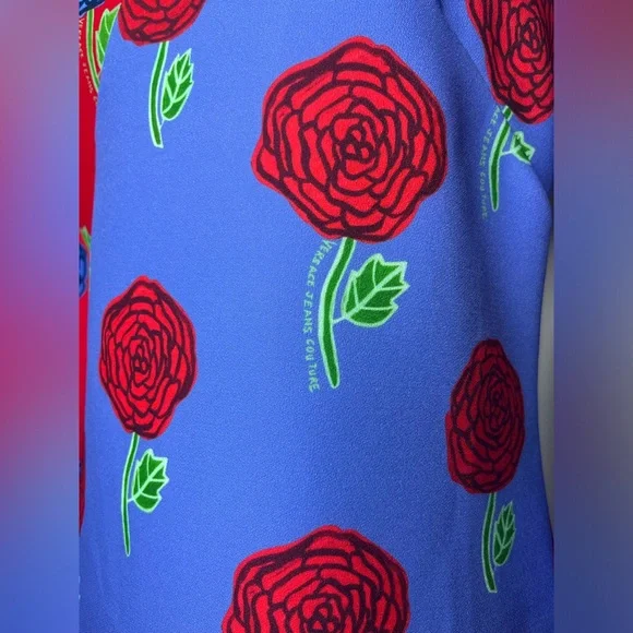 Versace Jeans Couture Roses Printed Cut-Out Crewneck Mini Dress - Picture 4 of 10